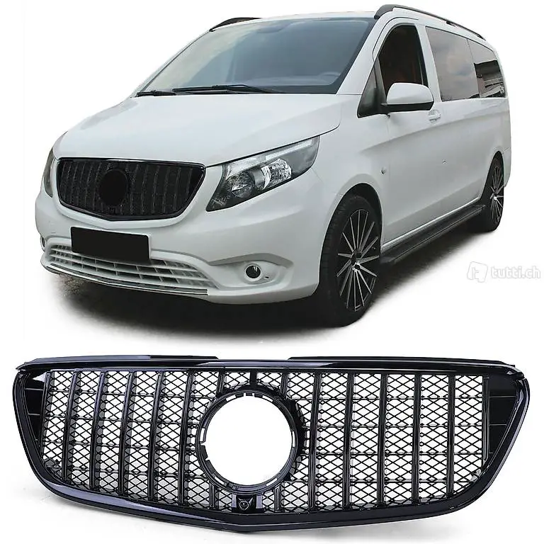  Mercedes Vito W447 14-19, Sport Kühlergrill Schwarz Glanz