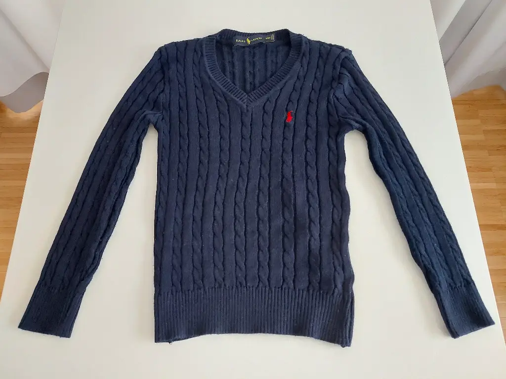 POLO RALPH LAUREN Zopfmusterpullover mit V-Ausschnitt