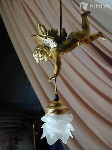 Engel Lampe Lüster mit Glasschirmchen in Blütenform