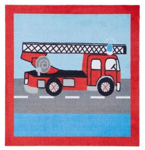 Kinderteppich-Softvelours-FEUERWEHR
