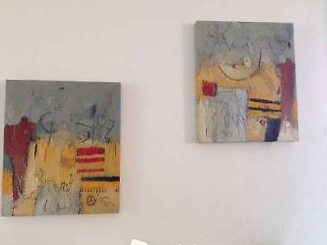 2 Original-Gemälde v. F.J.Kissling "Mann und Frau", Leinwand