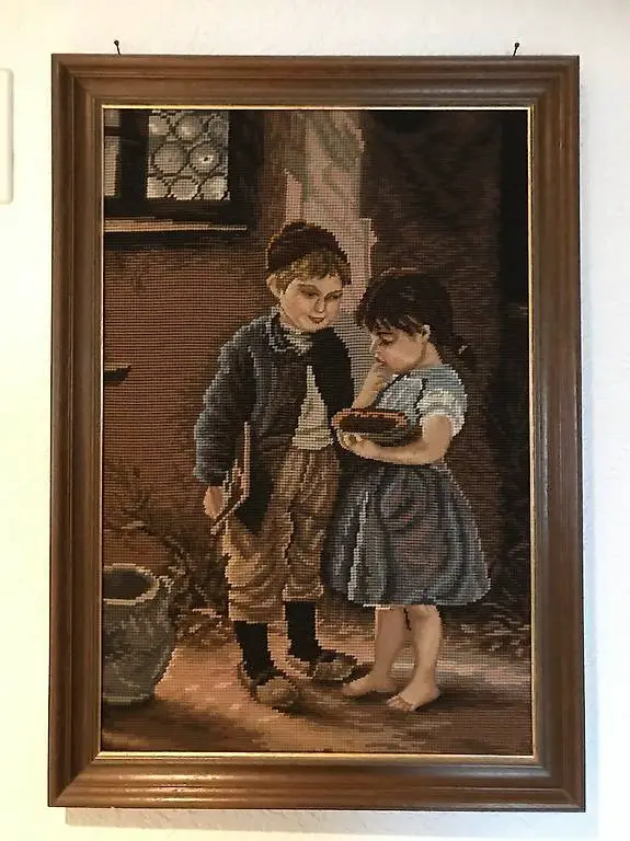 Gobelin Bild - Albert Anker Motiv 2 Kinder