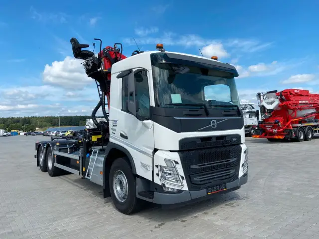 volvo, fm 460 abrollkipper mit cran, abrollcontainer / mulden