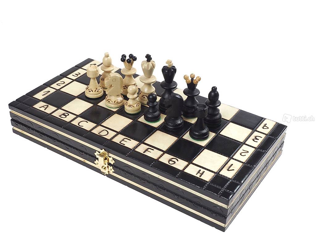  Schachbrett Perle schwarz aus Holz Chess