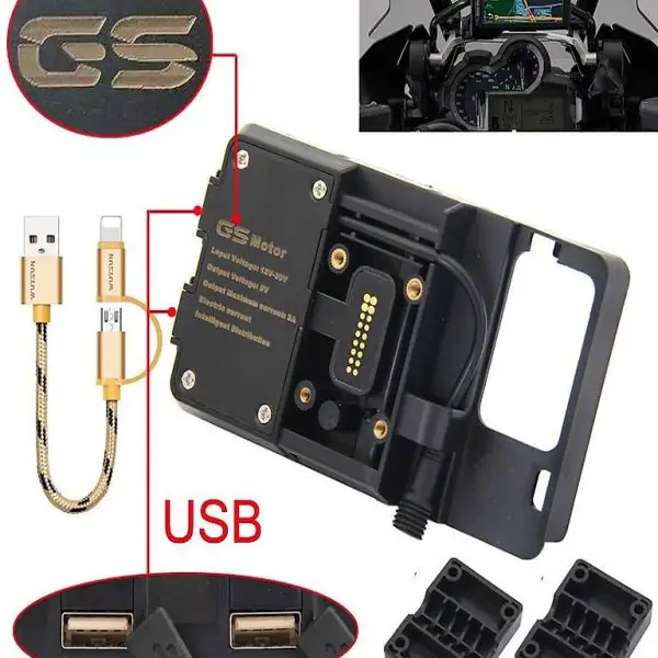  Für BMW R1200GS Handy Navigation Halterung USB Aufladen