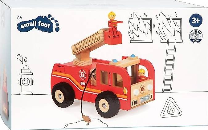 Feuerwehrauto aus Holz 28x16,5x17 cm, 1,22 kg