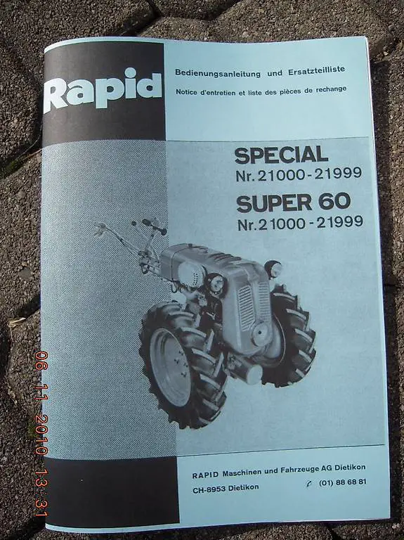 Rapid Spezial Ersatzteiliste