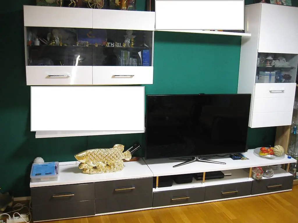 WANDSCHRANK weiss grau guter gebrauchter Zustand