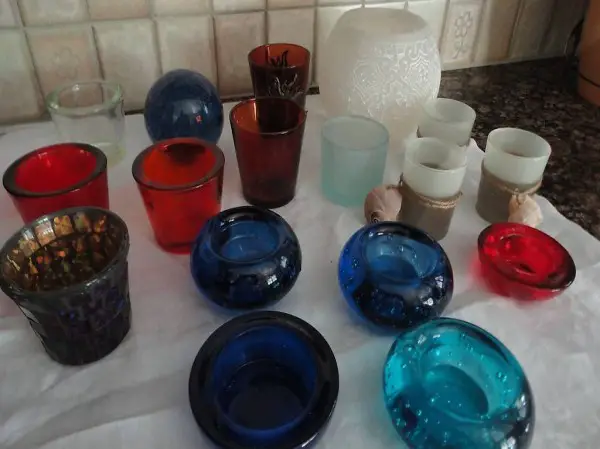  Tischlichter , Teelichter, 17 Stücke, und Kugel