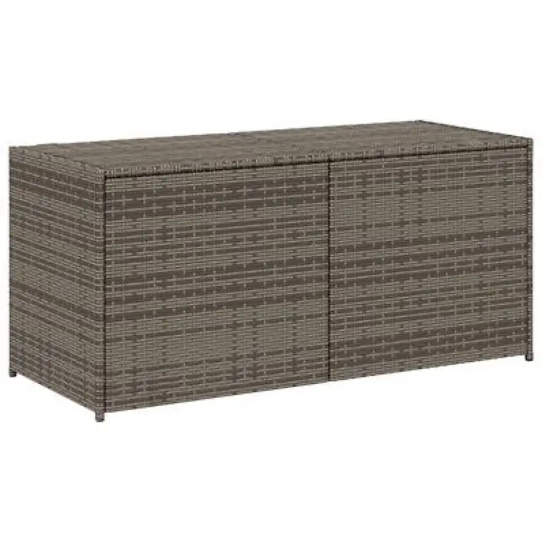 Gartentruhe Grau 283L Poly Rattan 283637