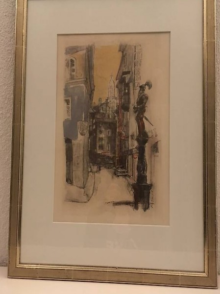 Bild Coloriert Alfred Koella Stüssihof R.Stüssi Grossmünster