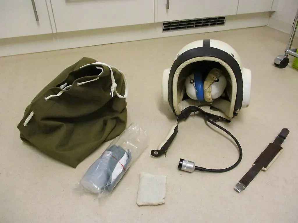 Helikopter-Helm Kopfhörer / Mikrofon UdSSR + Stoffsack RAR