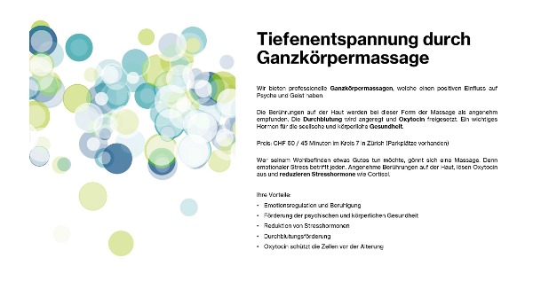 Stressreduzierende Massagen