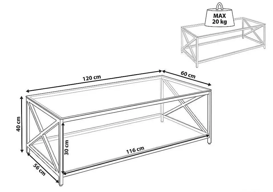 Hochwertiger Couchtisch mit Sicherheitsglas