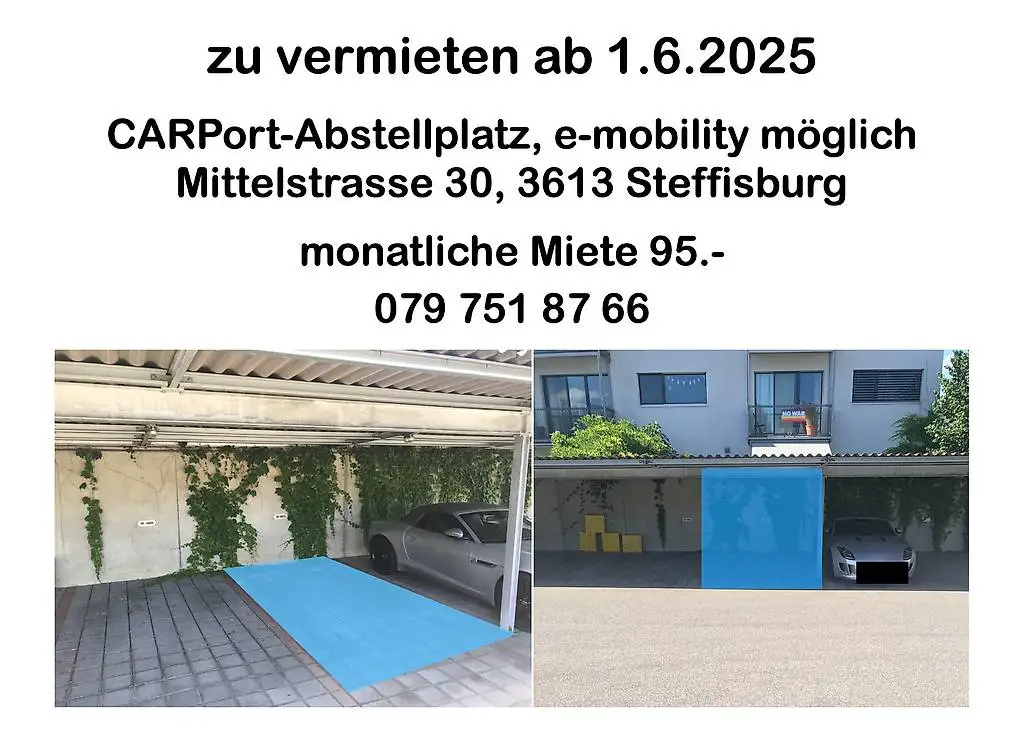 CAR-PORT Unterstand ab 1. Juni 2025 - e mobility vorbereitet