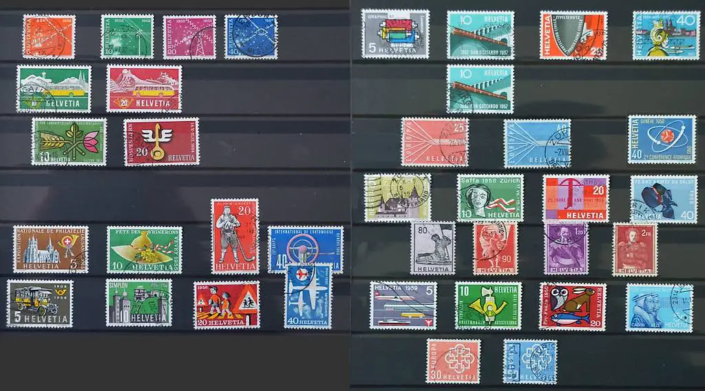 Briefmarkensammlung Schweiz 1952 bis 1969, gestempelt