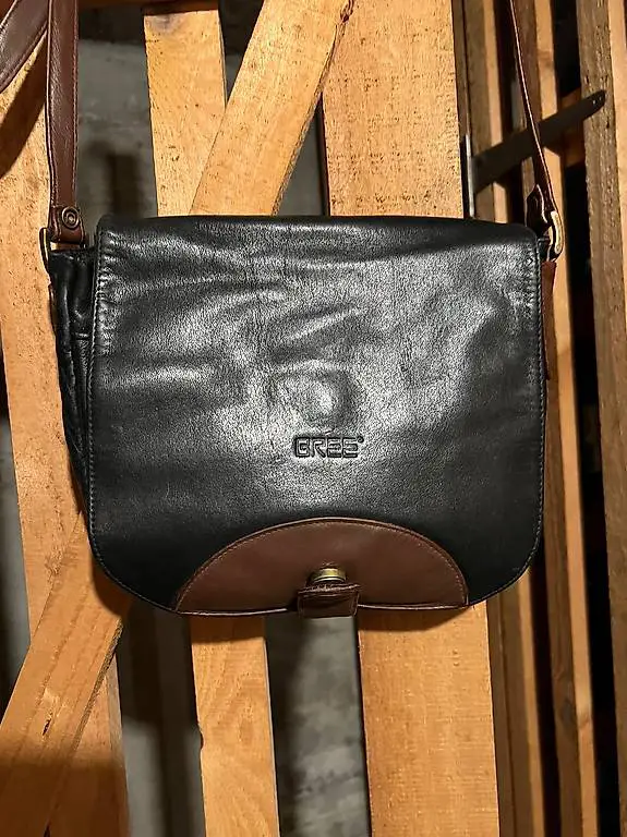 Tasche Crossbody bag Echt Leder Schwarz/braun