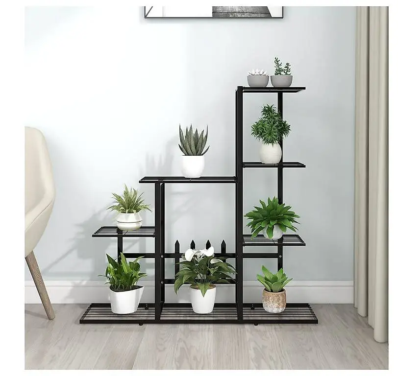 Blumenständer 94,5x25x88 cm Schwarz Metall