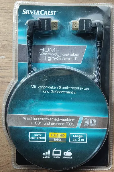 HDMI VERBINDUNGSKABEL vergoldeten Stecker dreh- und schwenkbar
