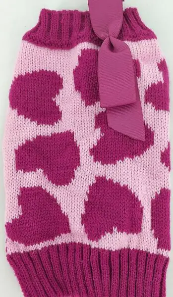  M+F Strickpulli HEARTS für chihuahua Gr.XS