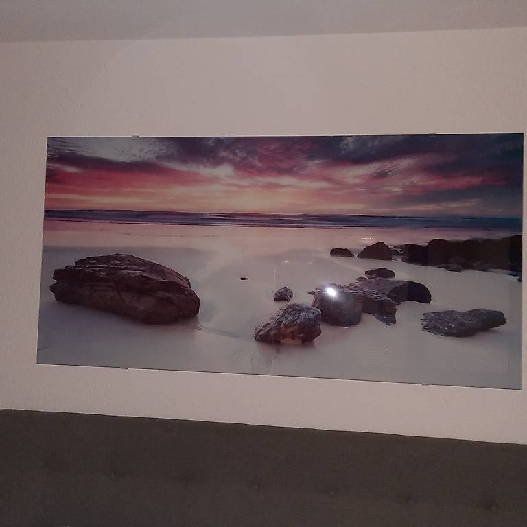 Bild mit Echtglas und Halterung