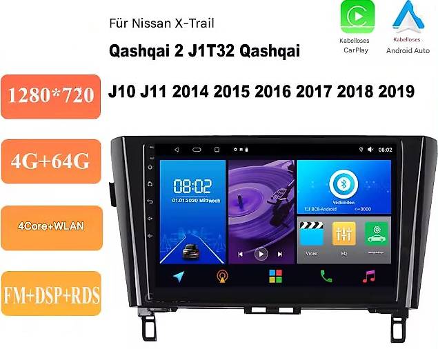 Autoradio für Nissan Qashqai (2010-2019) & X-Trail