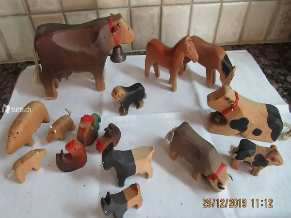  Holztiere, TRAUFFER, Bauernhoftiere