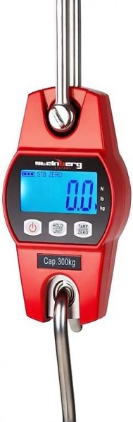  Kranwaage 300 kg 100 g Genauigkeit Edelstahl rot LCD-Display