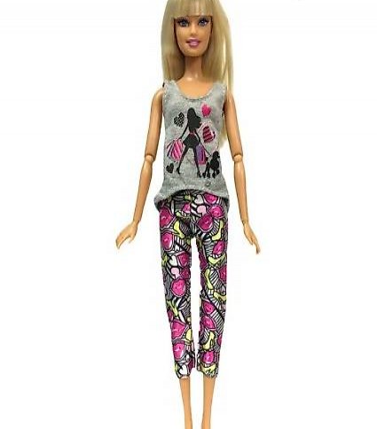 BARBIE SHIRT UND HOSE FARBIG INKL. 1 PAAR SCHUHE