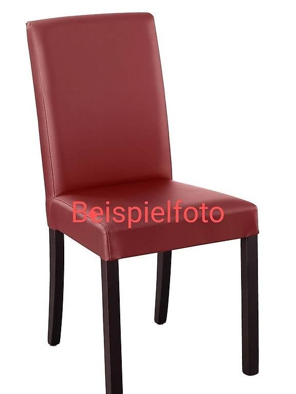 4 Interio Stühle Rindsleder rot