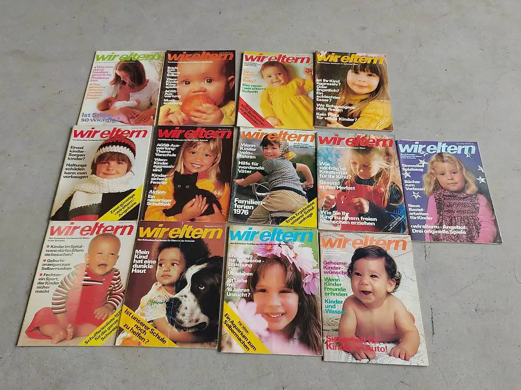 13 Stk 70-er Jahr Vintage Frauen Zeitschriften Wir Eltern