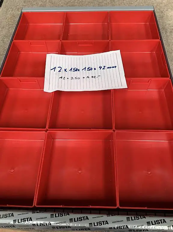 LISTA Sortierboxen Set, 12 Stück 46 mm