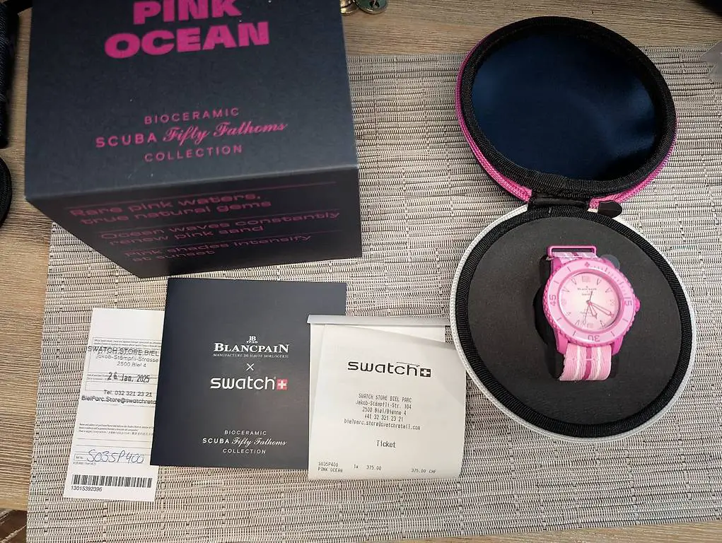 Swatch x Blancpain Scuba Fifty Fathoms PINK OCEAN NEW