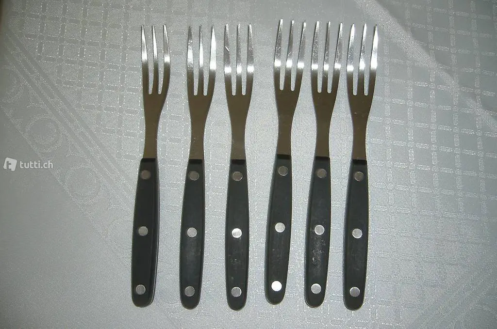Besteckgabeln mit Holzgriff 6 Besteckgabeln mit Holzgriff