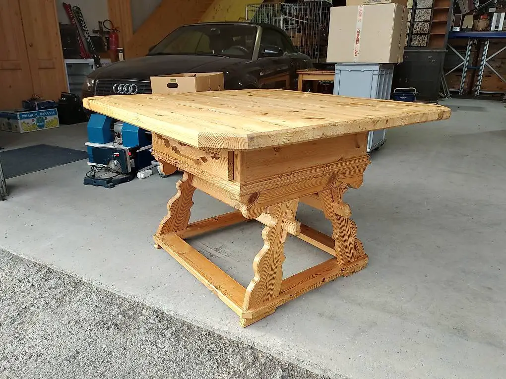 Schragentisch / Kastentisch mit Schublade Bauernmöbel Stil