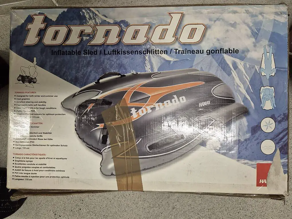 Luftkissen-Schlitten für Schnee und auf dem Wasser