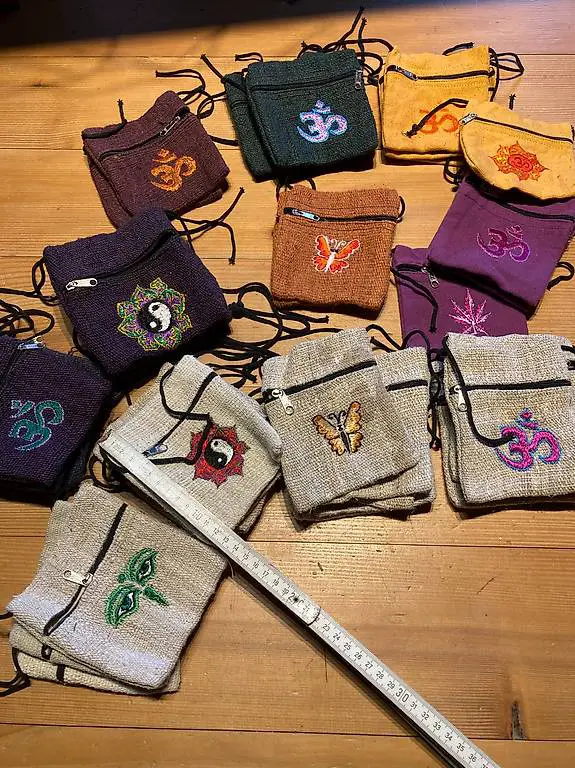 Goa, Hippie Nepal Täschli aus Hanf, Jute, Baumwolle