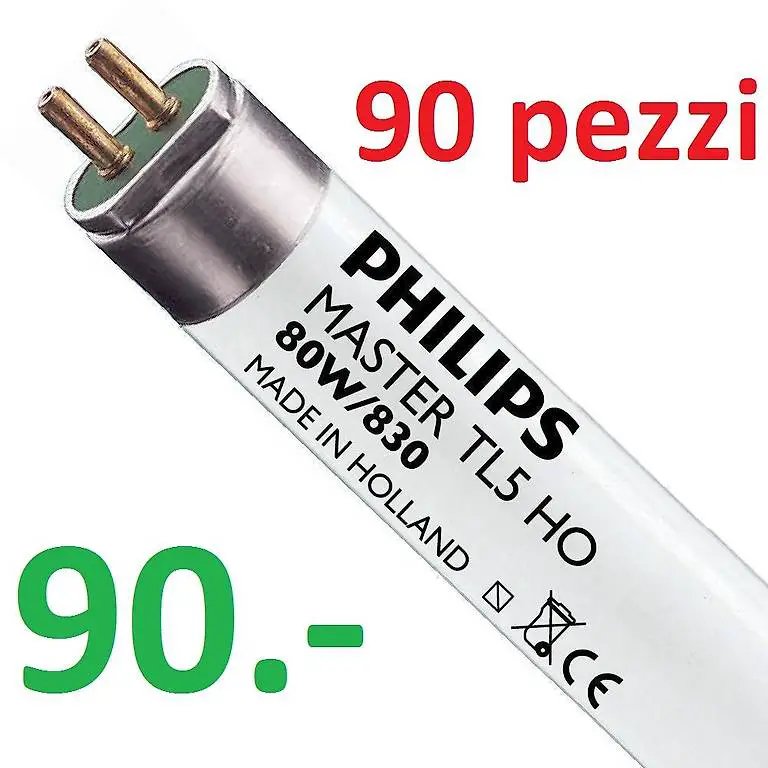 Lampada fluorescente neon Philips Master TL5 HO 80W/830 90pz