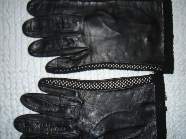  LEDERHANDSCHUHE mit Lochmuster, Gr 7/1,2...