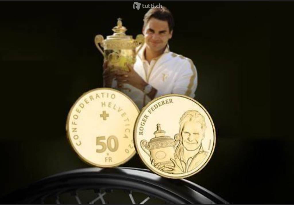 Goldmünze Roger Federer limitiert auf 10000 Stück