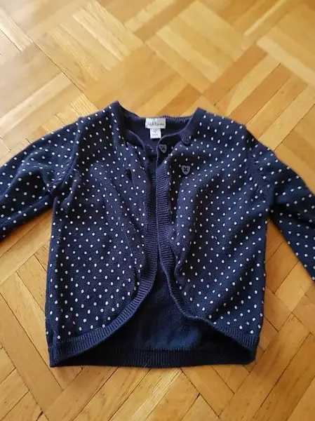 jacquette bleu à pts pois blanc