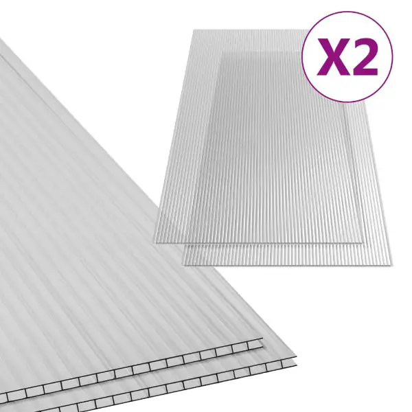  Polycarbonatplatten 2 Stk. 10 mm 150 x 65 cm