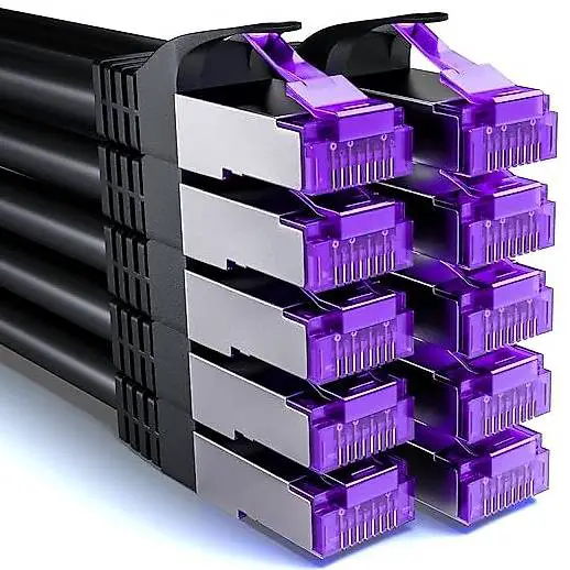 Netzwerkkabel 25cm 10er Set, Schwarz