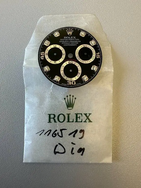 Rolex 116519 Quadrante nero nuovo con indici in brillanti