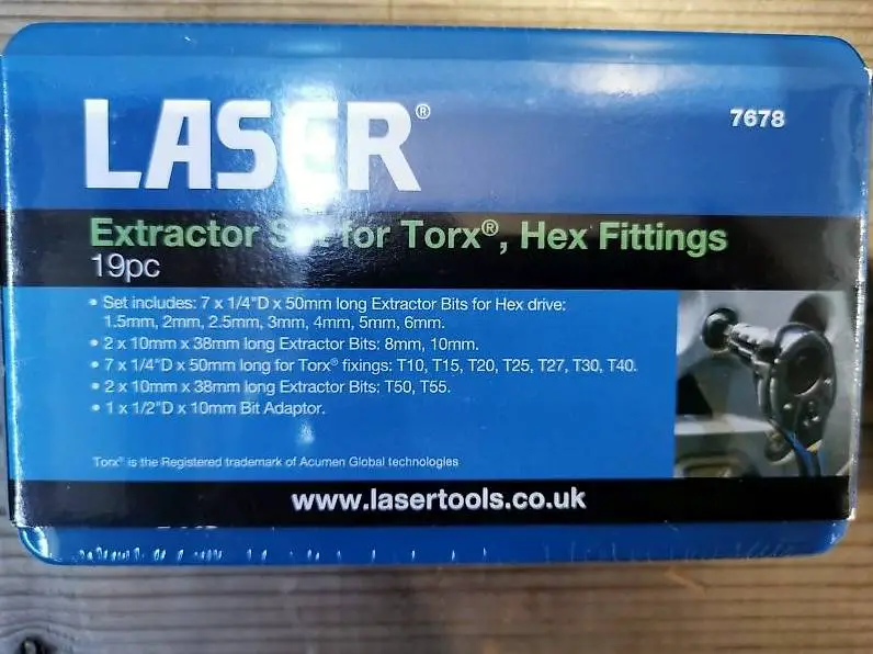 Abzieher-Satz für Torx-Sechskantverschraubungen 19-tlg