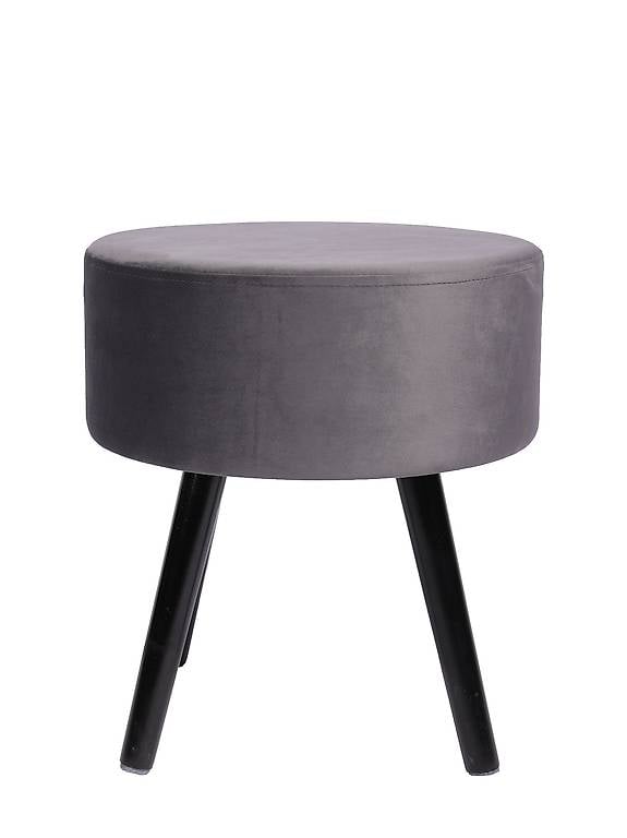  Hocker aus Samt anthrazit/schwarz