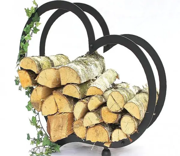  Kaminholzregal Herz Kaminholzständer 65 cm