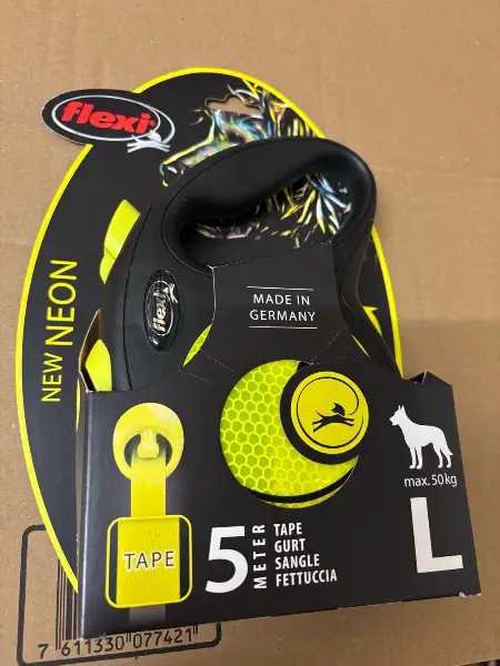 Neon Flexi Hundeleine – Neu und unbenutzt