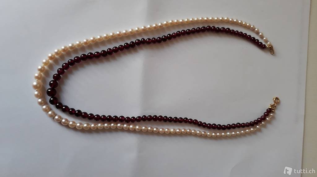 Perlen/Granatkette echt