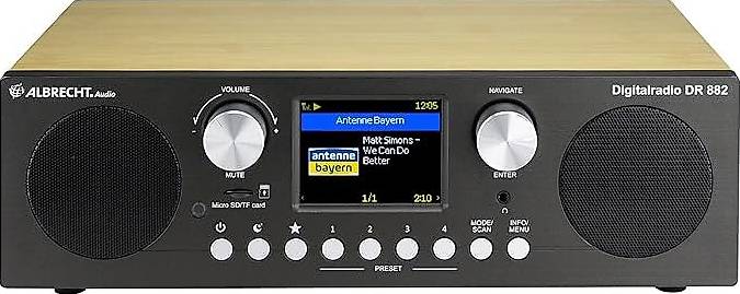 Elegantes Digitalradio mit Bambus-Optik 31x17,5x10 cm